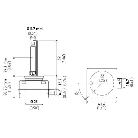 Hella Bulb D1S Pk32D-2 4300 K 85V 35W Headlight Bulb, D1S4300K D1S4300K